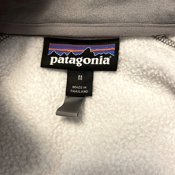Patagonia Tech Fleece Hoody Birch White Women’s Medium Pockets Logo Full Zip - Picture 6 of 13